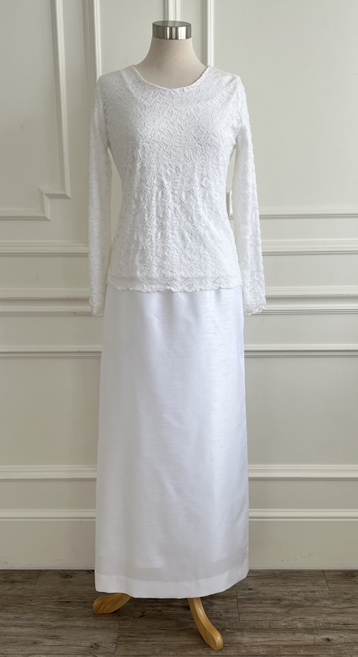 White Shantung Skirt