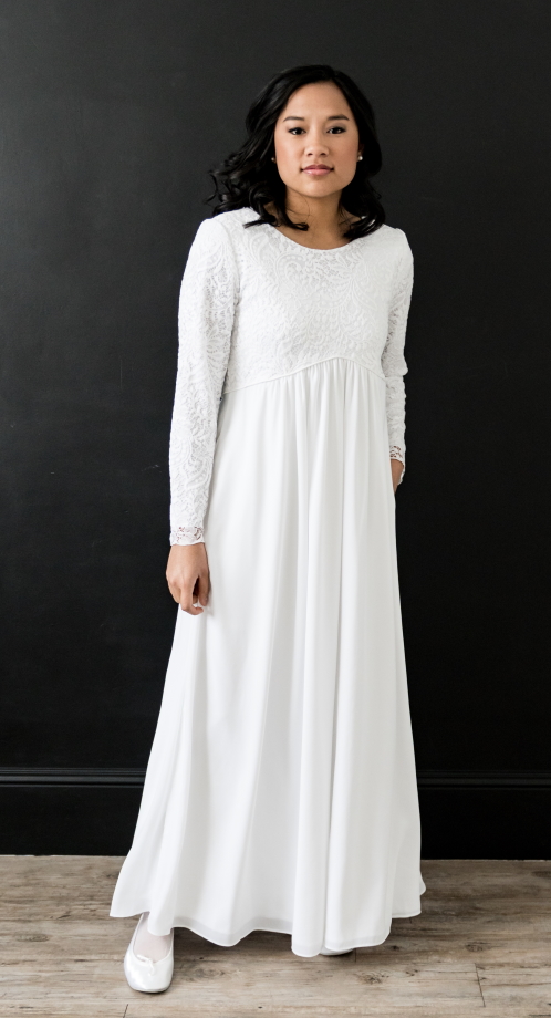 london petite white temple dress 3xl