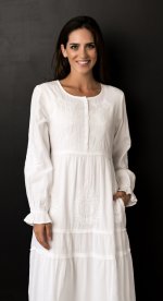 LDS Temple Dress White Madrid Design