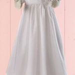 Daisy gown Bodice in tricot white baby blessing dress with sleeves 3mn-6mn