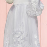 Sweet Rosie white baby blessing dress nb-6mn with bonnet
