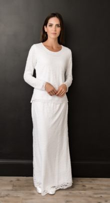 Full length Lace LDS Temple Dress Set