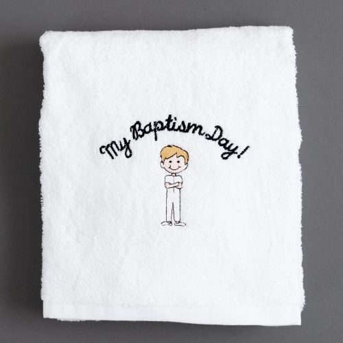Boys lds baptism towel