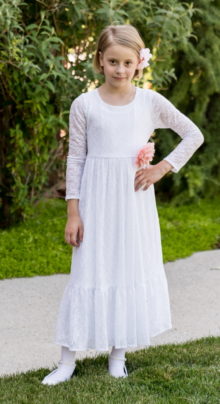 Enchanted 2 white lace baptism dress