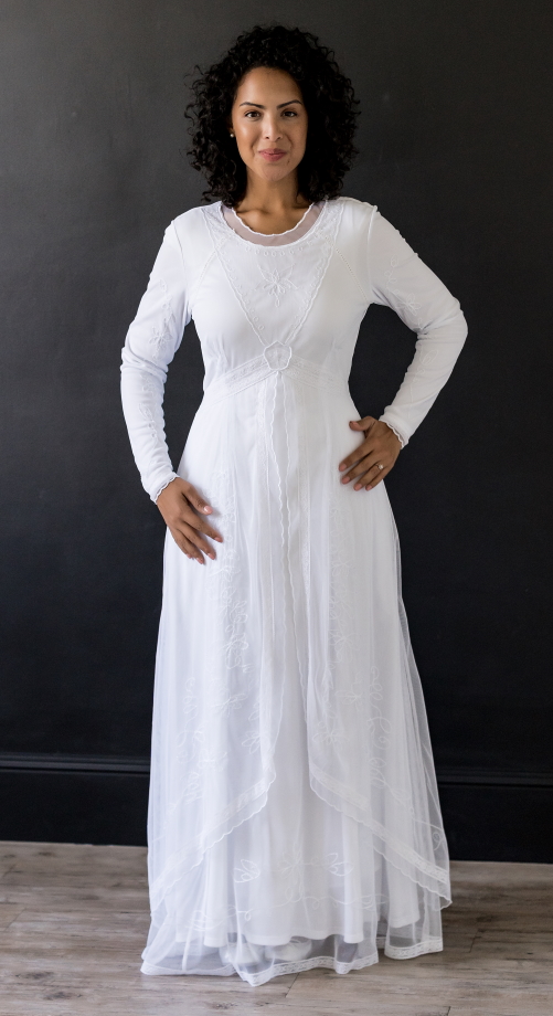 white elegance temple dresses