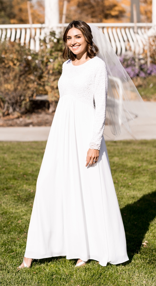 white modest dress
