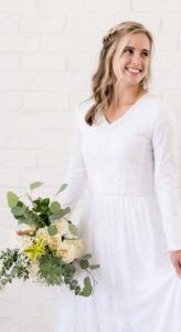 Savannah - Lace and Embroidered Modest LDS Wedding Dress