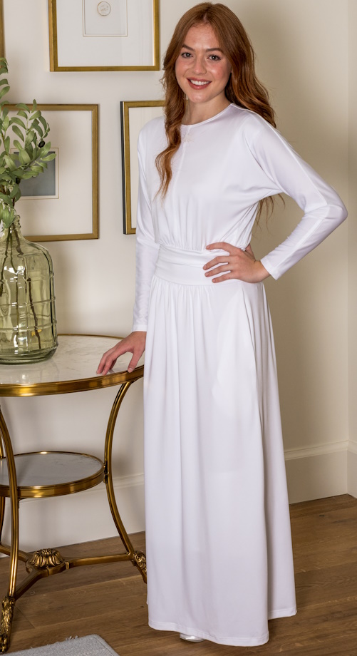 Marseille #1145 | LDS Temple Dresses | White Elegance