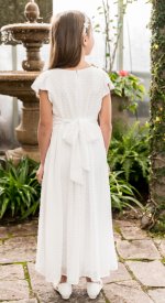 White dot lds baptism dress back
