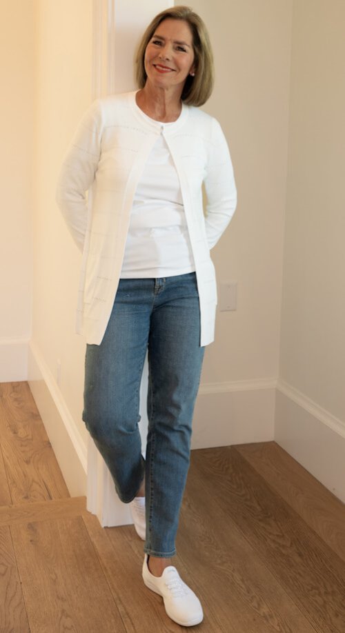 long white cardigan