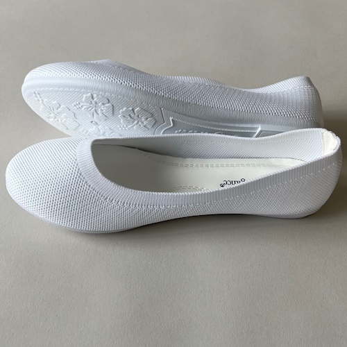white mesh flat lds temple shoe