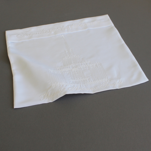 Mens embroidered LDS temple envelope with mormon temple design