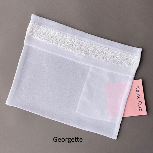 Georgette LDS temple envelope with pocket for wedding invitation guest name card